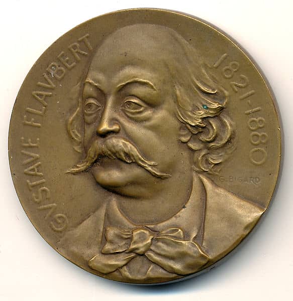 Gustave Flaubert in Bronze Medallion