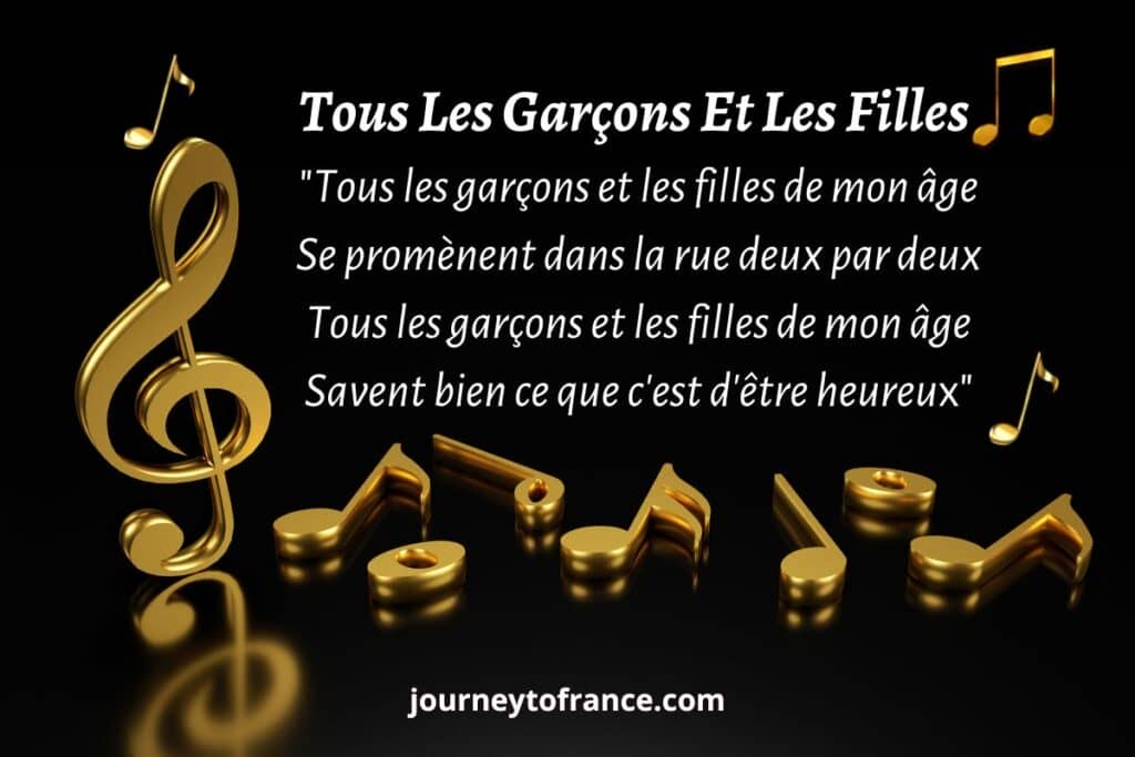 Tous les garçons et les filles lyrics in French