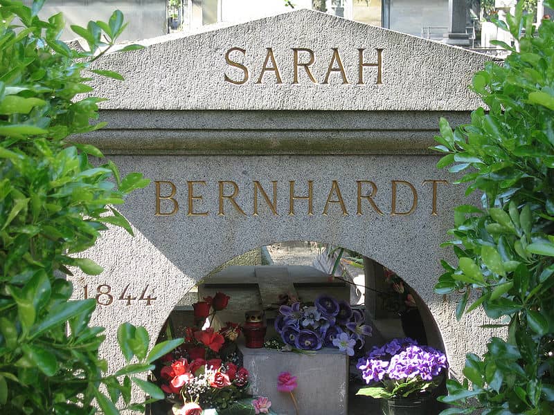 Grave of Sarah Bernhardt at Père Lachaise Cemetery