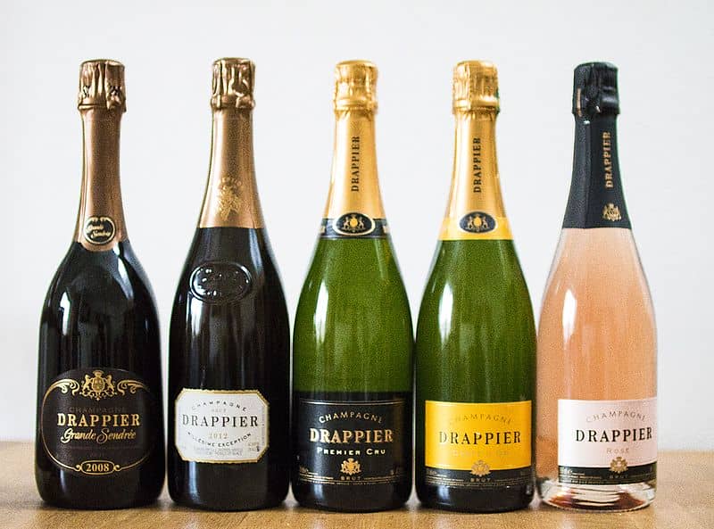 bottles of Champagnes Drappier