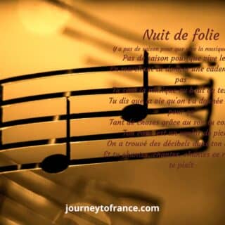 Nuit de folie Lyrics in French With English Translation