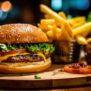 Burger and French Fries