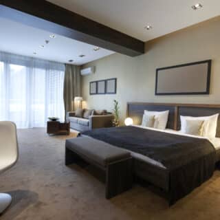 Modern spacious hotel room