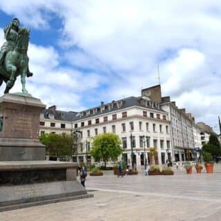 Place du Martroi with statue of Jeanne d'Arc in Orléans